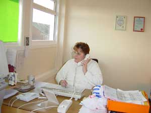 Gisela at work in Selclene office